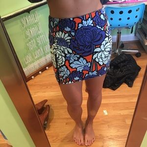 Topshop mod floral mini skirt